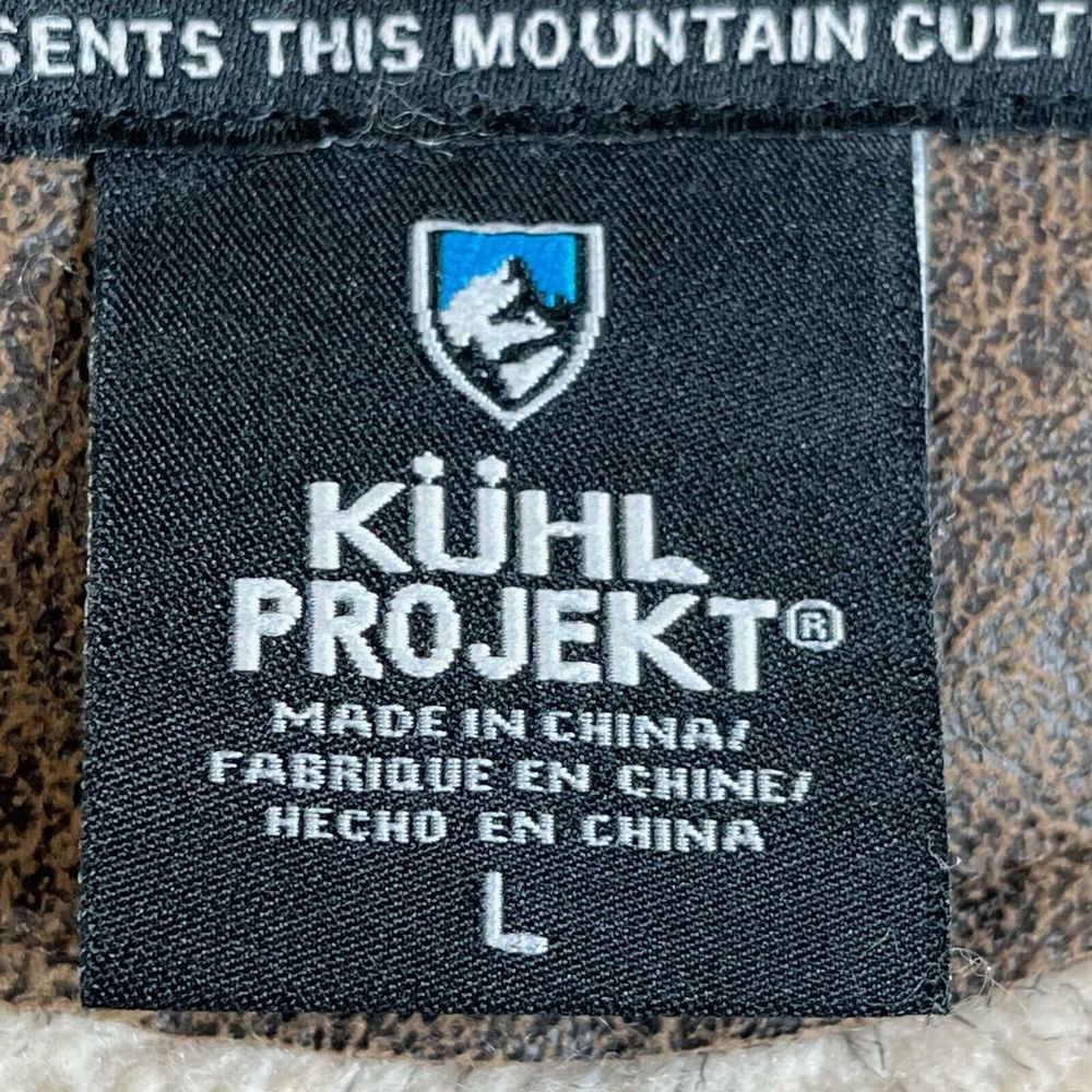 Kuhl Jacket Mens Large Projekt Arktik Hooded Fleece Lined Olive Brown Coat 2067 - Picture 13 of 14